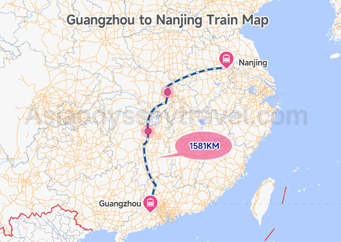 Guangzhou to Nanjing Train Map