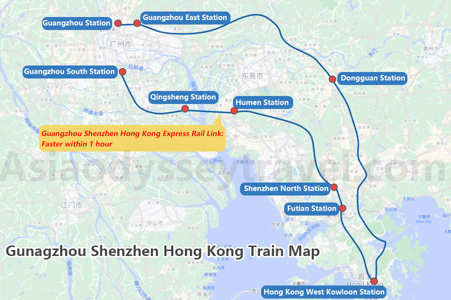 Guangzhou Hong Kong Train Route Map