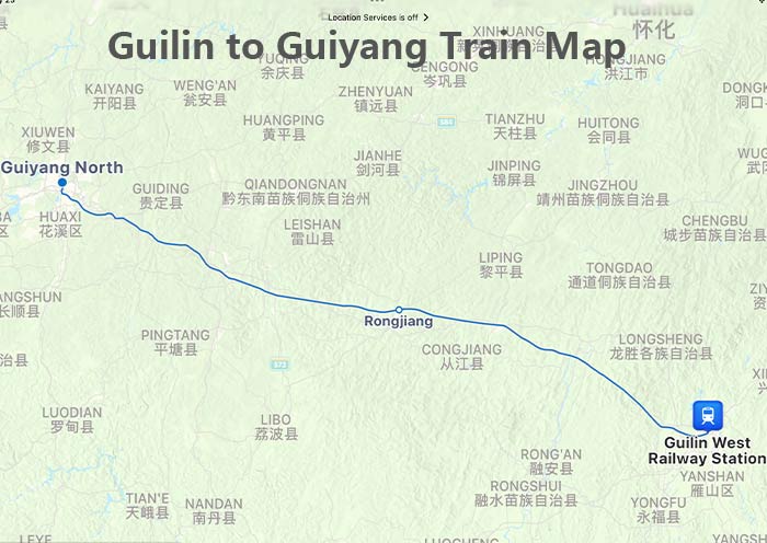 Guilin to Guiyang Train Map
