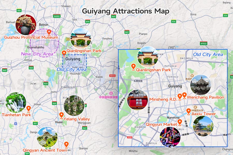 Must-see Guiyang Attractions on Google Map with Pictures