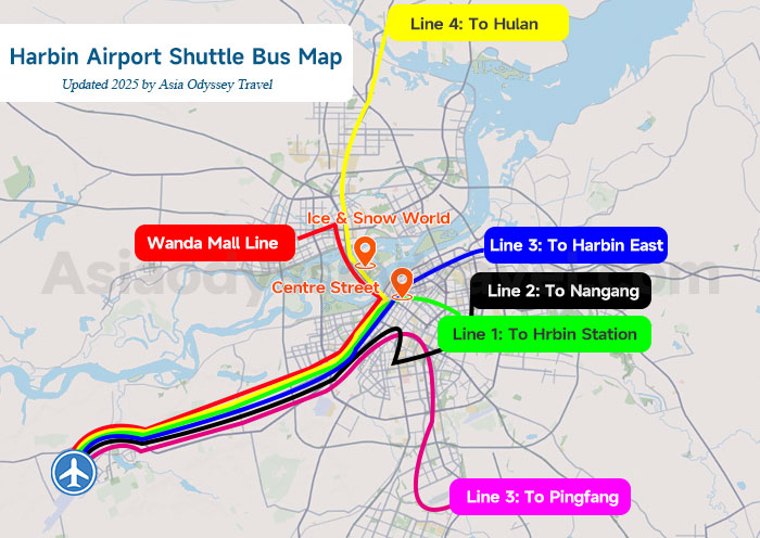 Harbin Airport Shuttle Bus Map