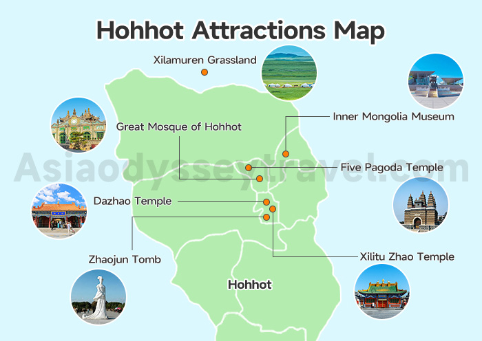 Hohhot Attractions Map