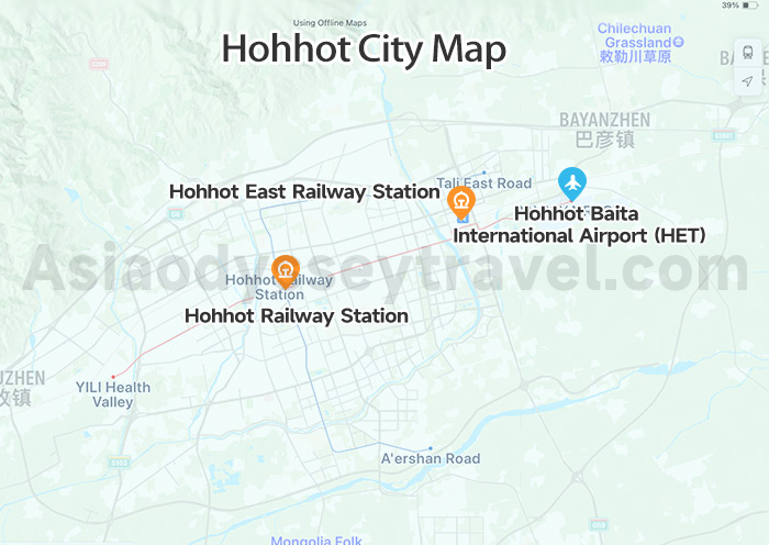 Hohhot City Map