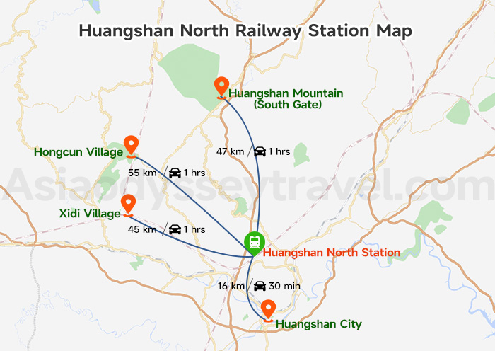 Huangshan Train Map