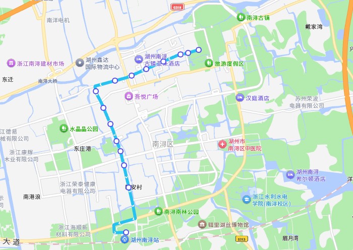Huzhou Nanxun Station to Nanxun Water Town Bus Route