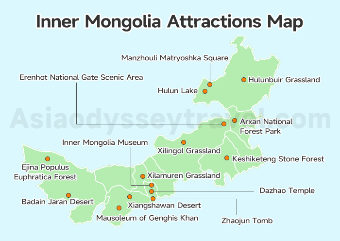 Inner Mongolia Attractions Map