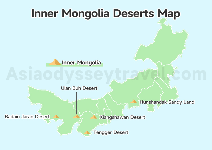 Inner Mongolia Deserts Map