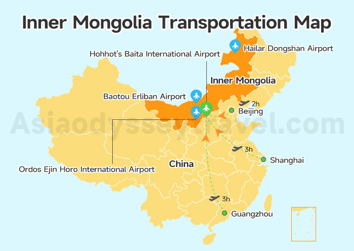 China to Inner Mongolia Map