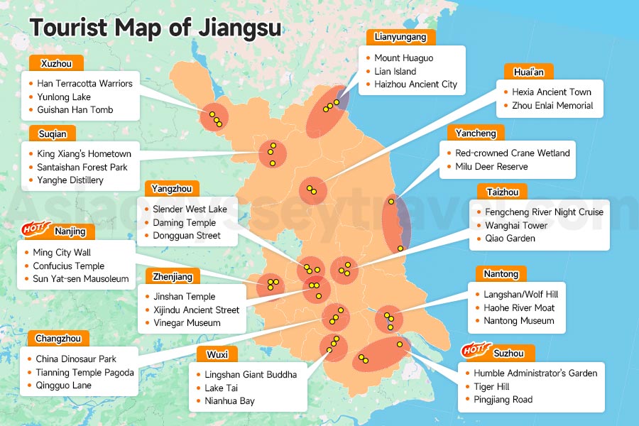 Tourist Map of Jiangsu