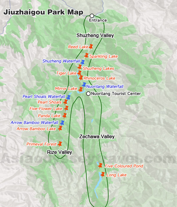 Jiuzhaigou Map