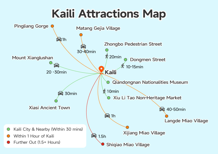 Kaili Attractions Map