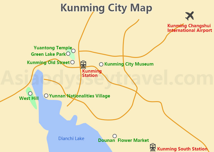 Kunming Yunnan Map