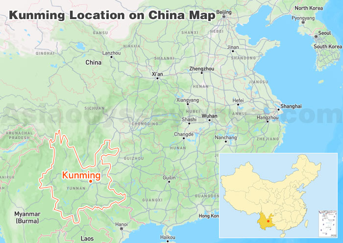 Kunming Location on China Map