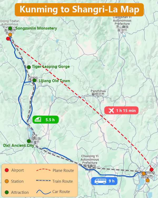 Kunming Yunnan Map