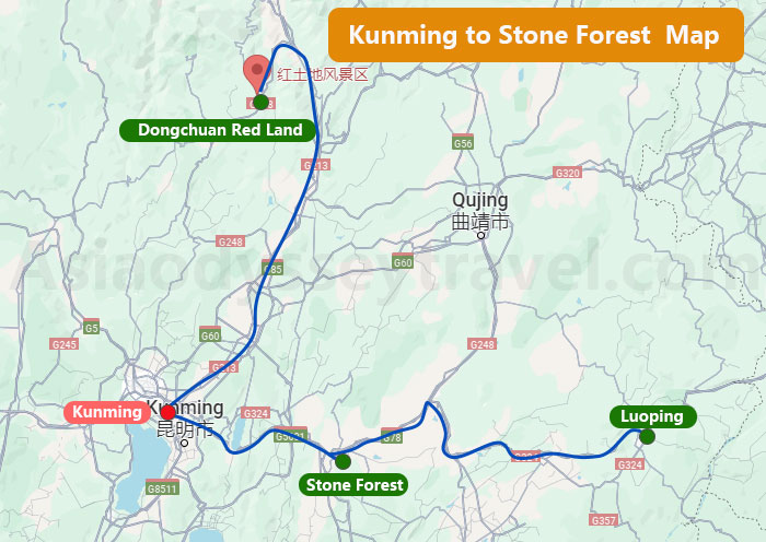 Kunming Yunnan Map
