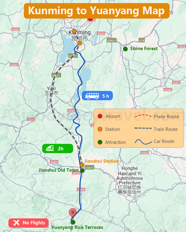 Kunming Yunnan Map