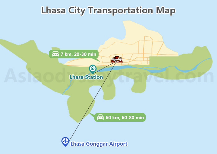 Lhasa City Transportation Map