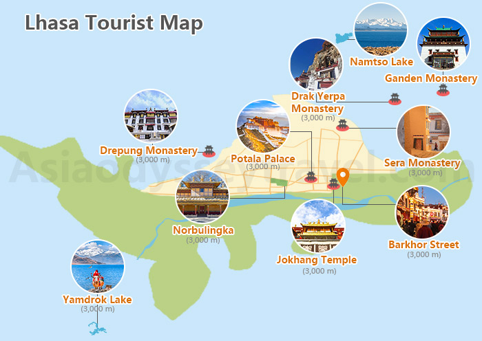 Lhasa Tourist Map