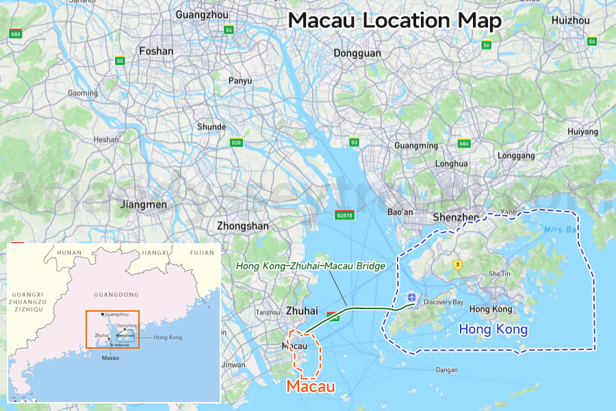 Macau Location Map Shows Macau Location on Google Map
