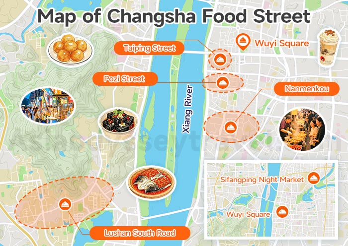 Map of Changsha Food Street