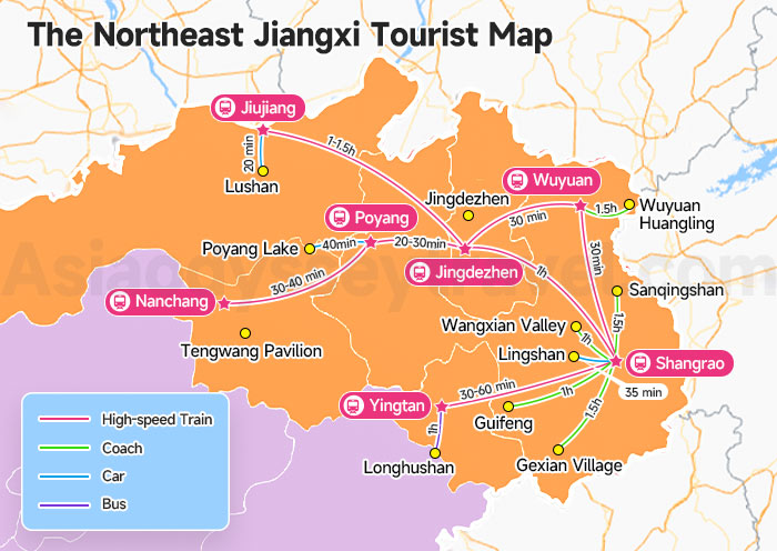 Northeast Jiangxi Tourist Map