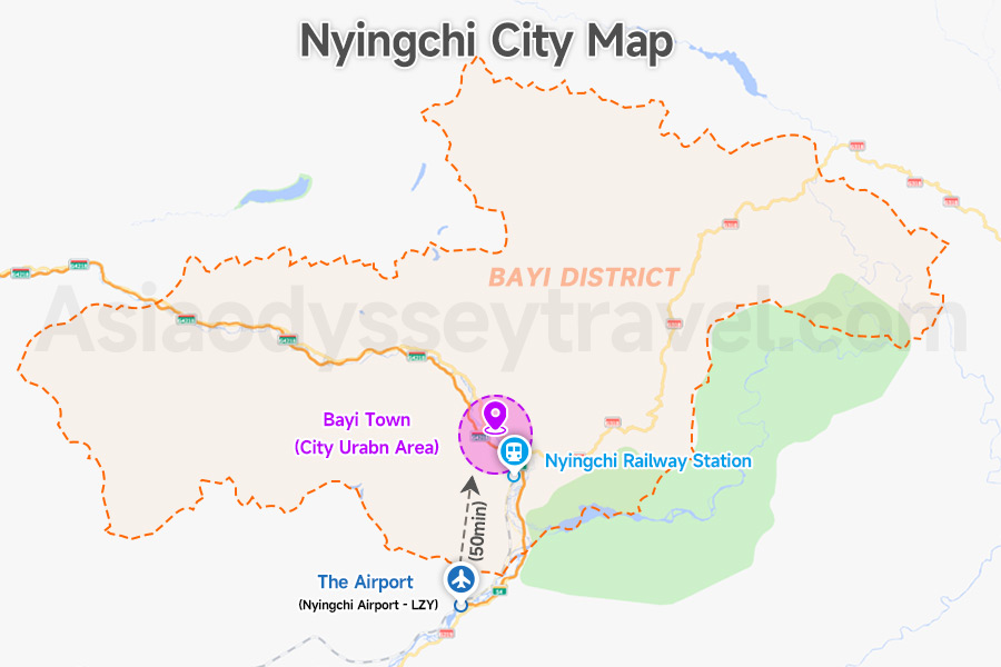 Nyingchi City Map