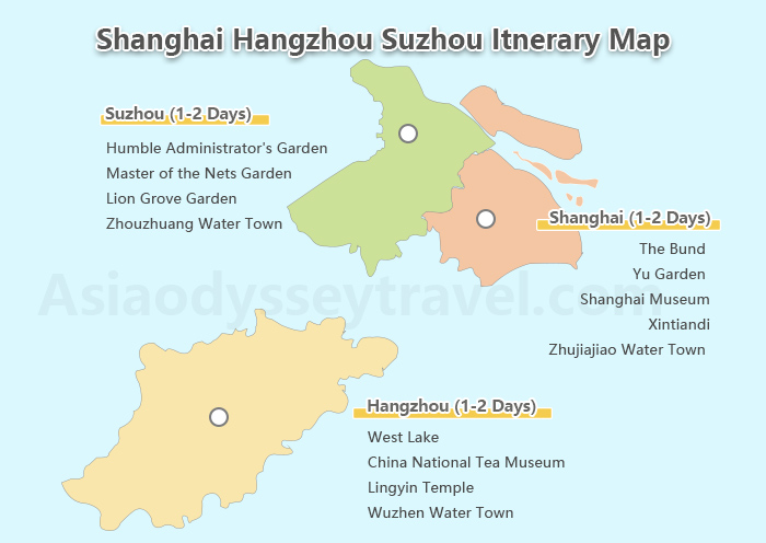 Shanghai Hangzhou Suzhou Map