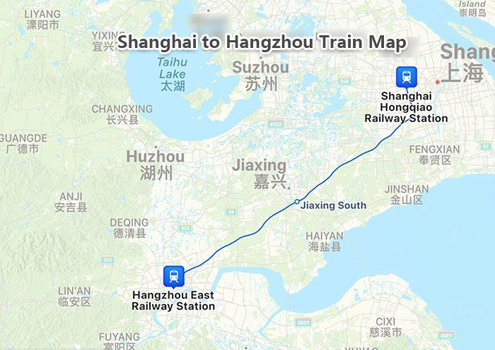 Shanghai to Hangzhou Train Map