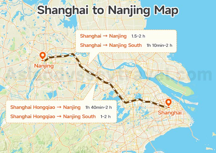 Shanghai to Nanjing Map