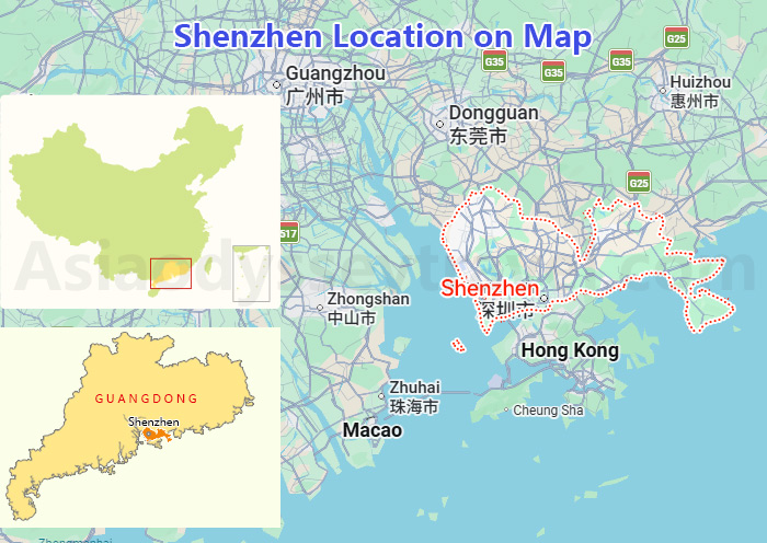 Shenzhen Location on Google Map & on China Map