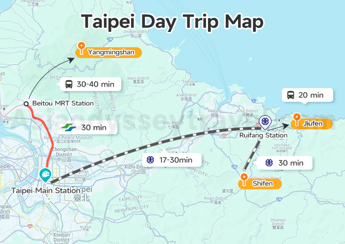 Taipei Day Trip Map