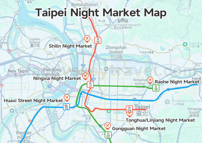 Taipei Night Market Map