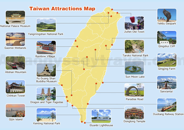 Taiwan Tourist Map: Cities, Attractions & Travel Routes
