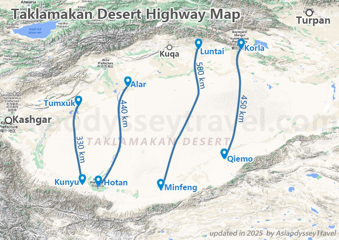 Xinjiang Road Trip Map