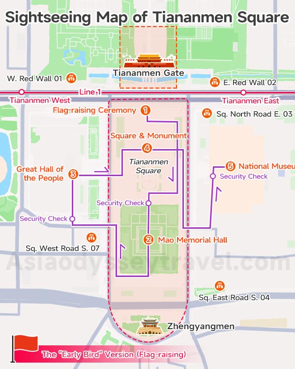 Sightseeing Map of Tiananmen Square