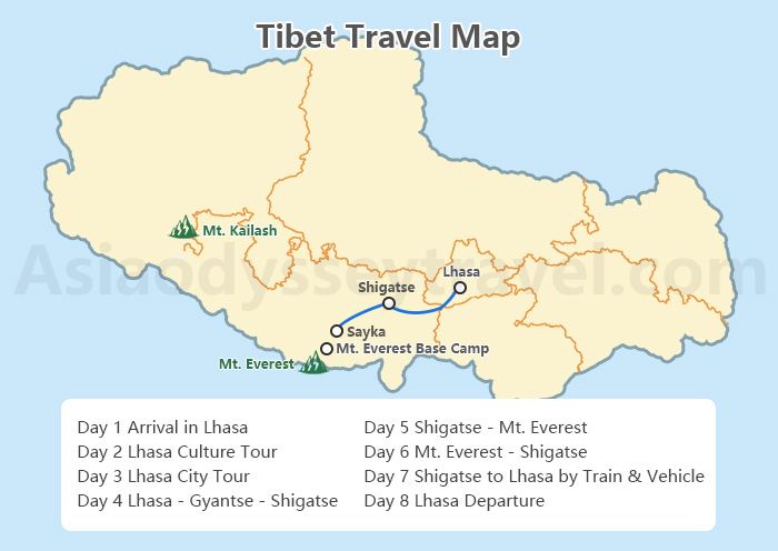 Tibet Travel Map