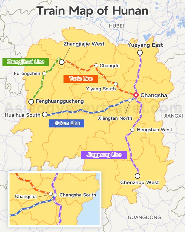 Train Map of Hunan