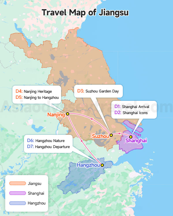 Travel Map of Jiangsu