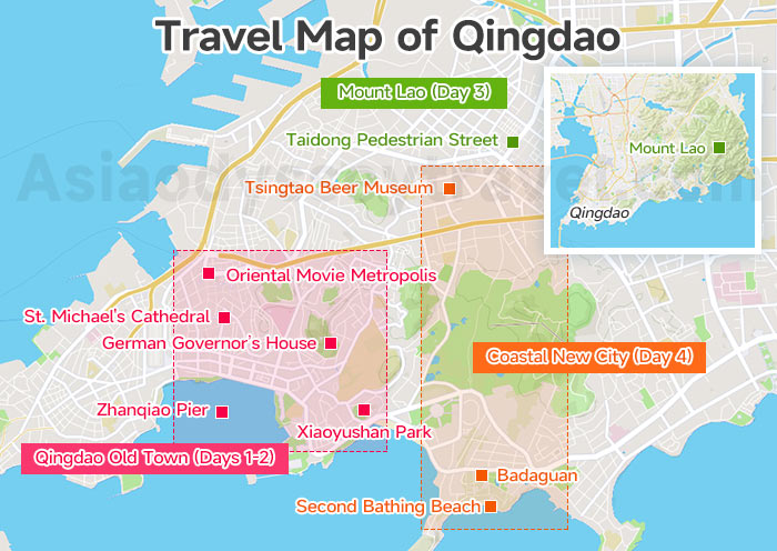 Travel Map of Qingdao