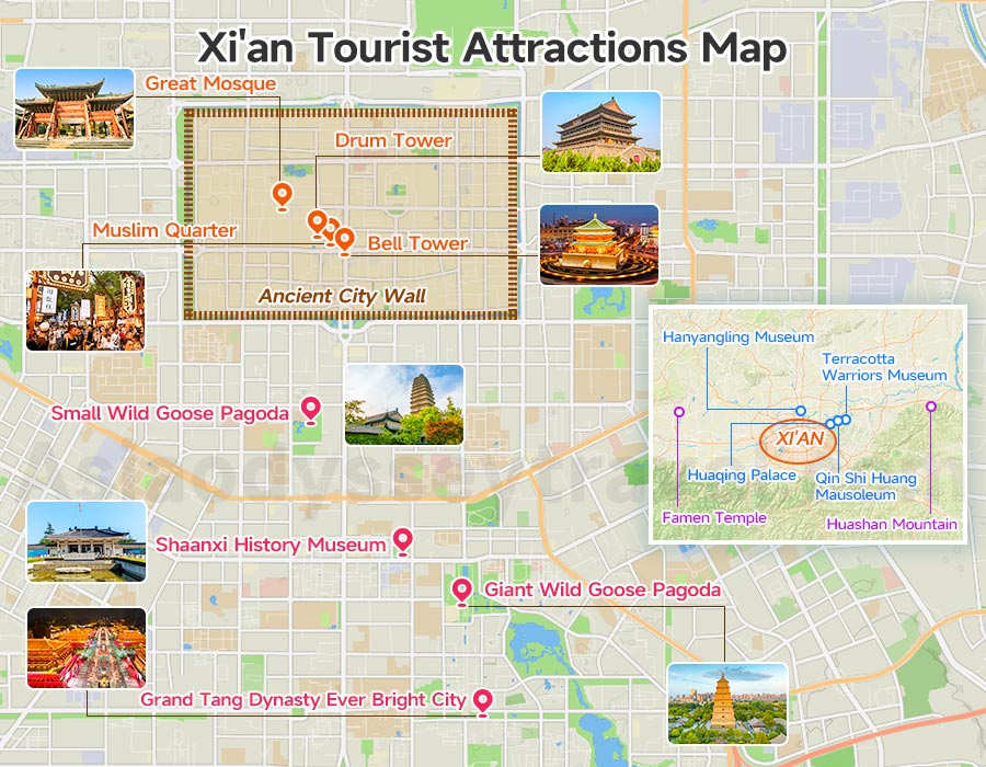 Xi’an Tourist Attractions Map