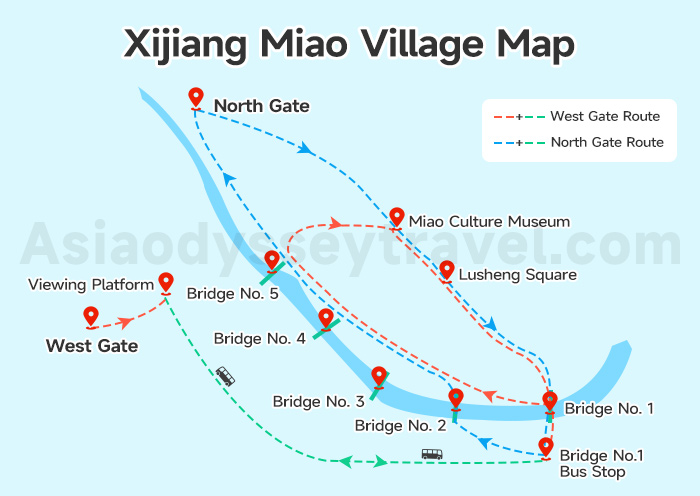 Xijiang Miao Village Travel Map