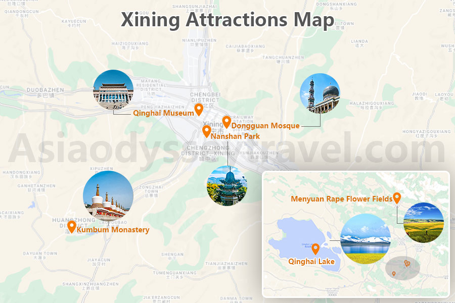 Xining Tourist Map