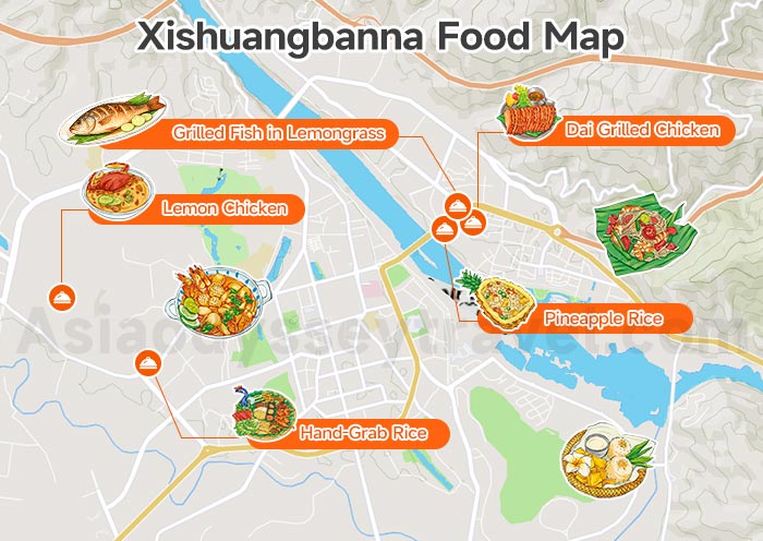 Xishuangbanna Food Map — night markets, recommended restaurant zones, and food streets in Jinghong