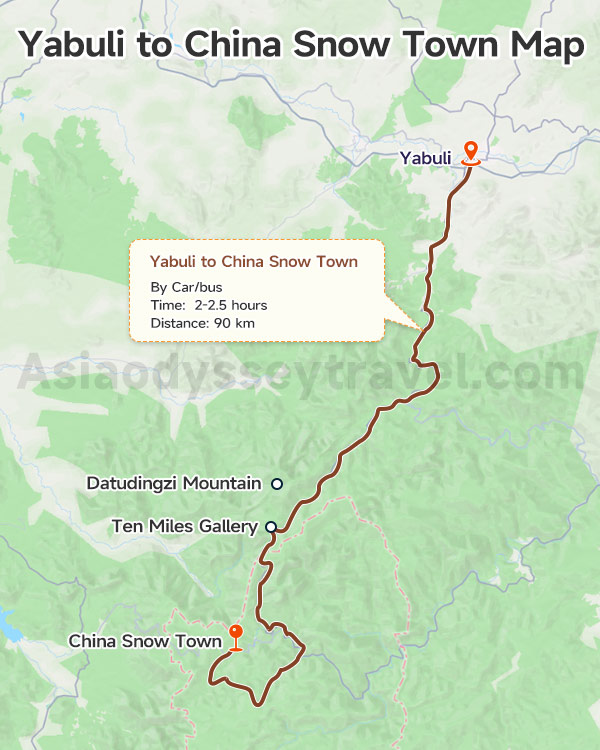 Yabuli to China Snow Town Map