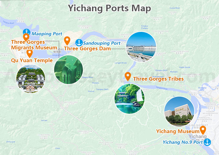 Yangtze River Ports Map