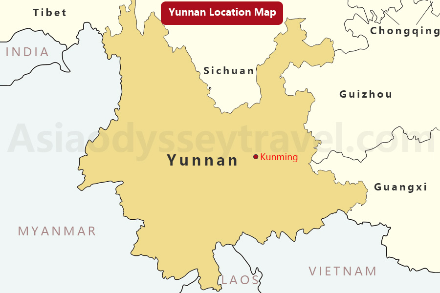 Yunnan China Map
