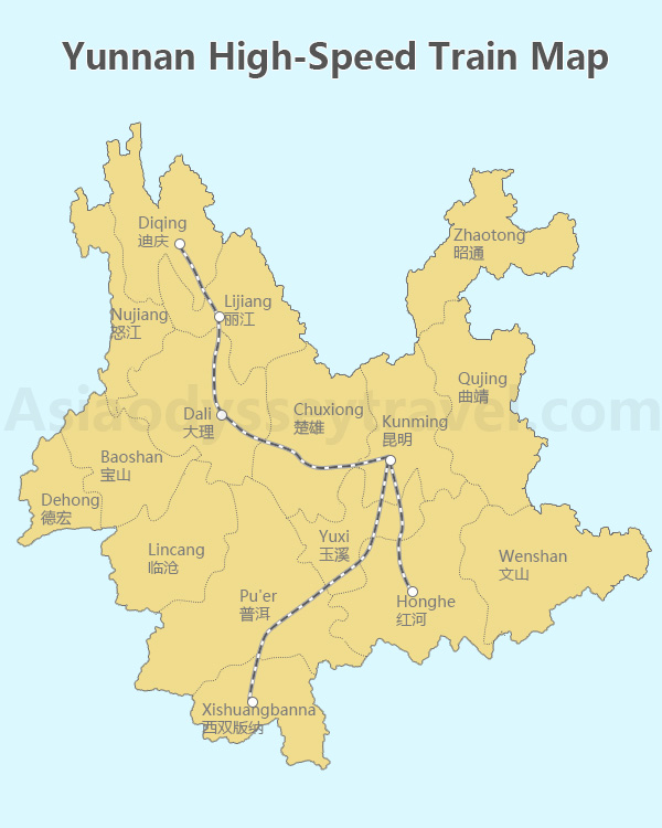 Yunnan China Map