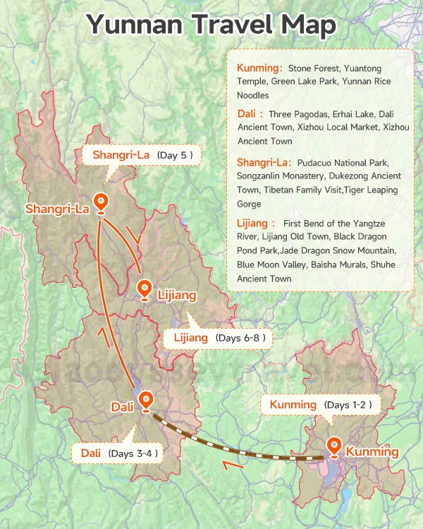 Yunnan Travel Map