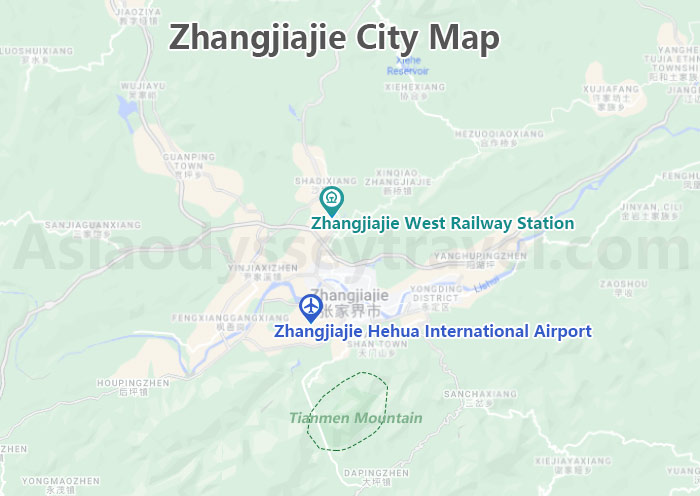 Zhangjiajie City Map