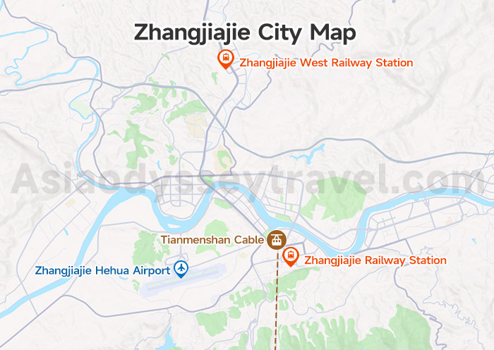 Zhangjiajie City Map